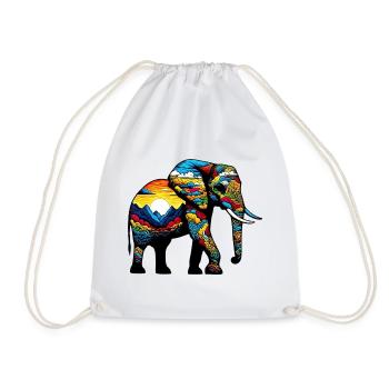 Éléphant - Sac de sport léger - blanc - Devant
