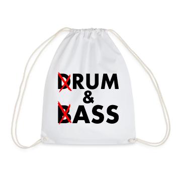 Drum and bass - rum and ass - Drawstring Bag - white - Front