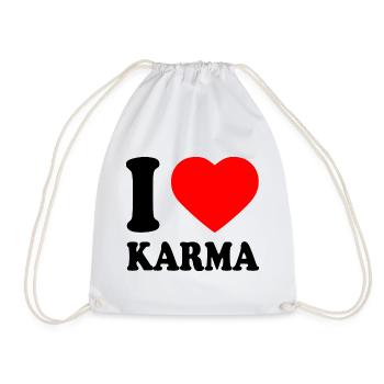 I love karma - Drawstring Bag - white - Front