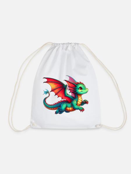 Drache - Turnbeutel - Weiß