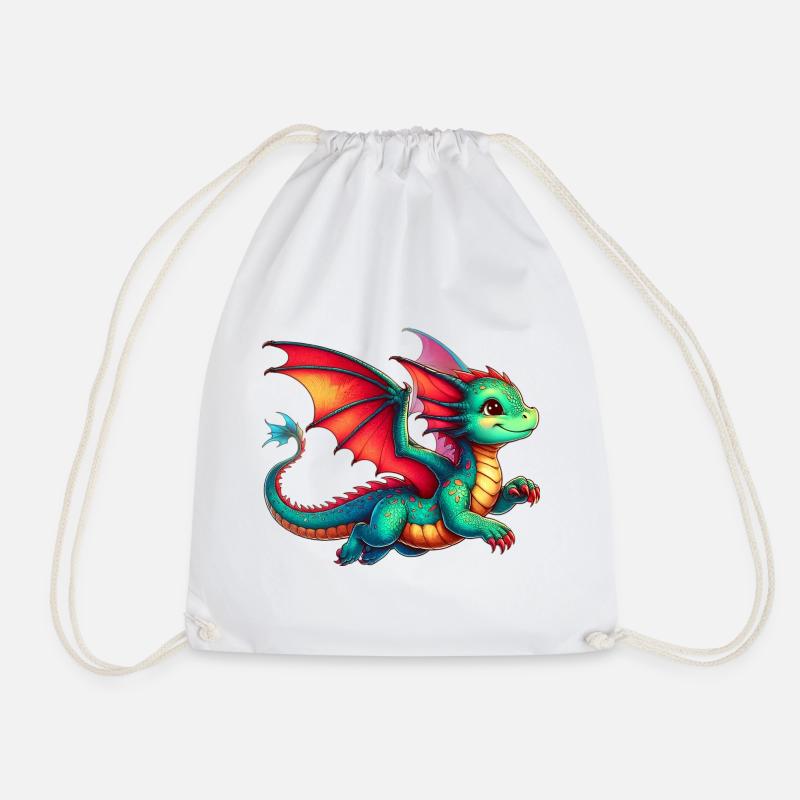 Drache - Turnbeutel - Weiß