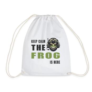 Fighting Frog – Keep Calm Style - Drawstring Bag - white - Front