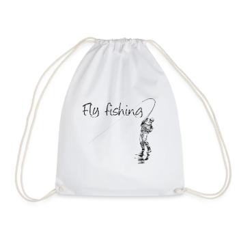 Fly fishing - Drawstring Bag - white - Front