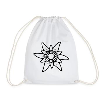 Fleur d’Edelweiss – Cœur des Alpes Motif Bavière - Sac de sport léger - blanc - Devant