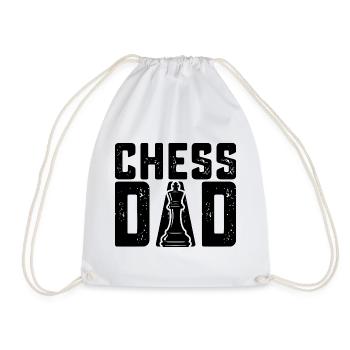 Chess Dad Funny Chess Player Father - Drawstring Bag - white - Front