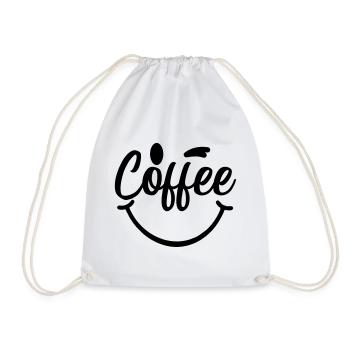 Coffee_Smile - Drawstring Bag - white - Front