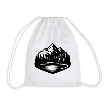 Mountains Landscape Forest - Drawstring Bag - white - Front