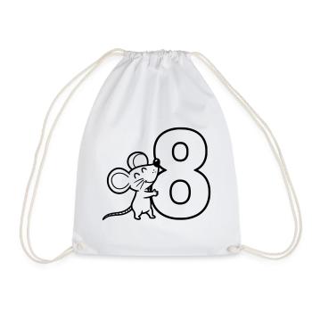 Souris avec illustration de dessin animé numéro huit - Sac de sport léger - blanc - Devant