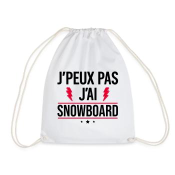 Ich kann nicht Snowboard Snowboard Humor - Turnbeutel - Weiß - Vorne