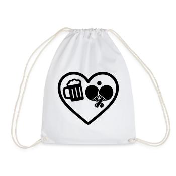 Heart Beer Tischtennis-Humor - Turnbeutel - Weiß - Vorne