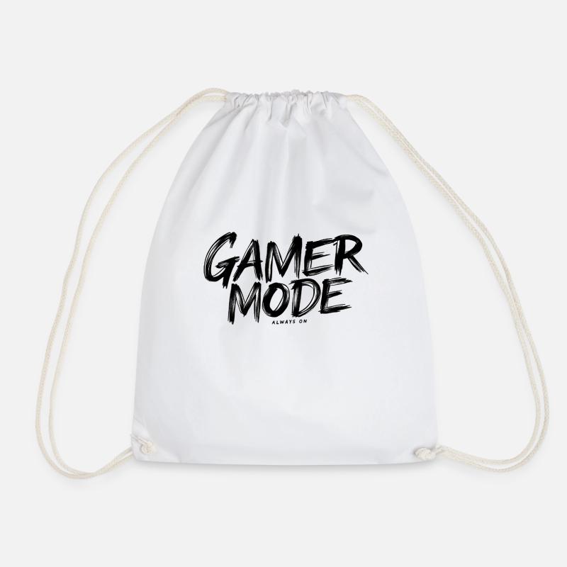 Gamer Mode Always On T-Shirt - Drawstring Bag - white