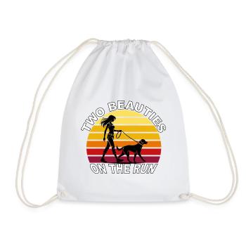 Deux beautés en fuite Dog Retro Design - Sac de sport léger - blanc - Devant