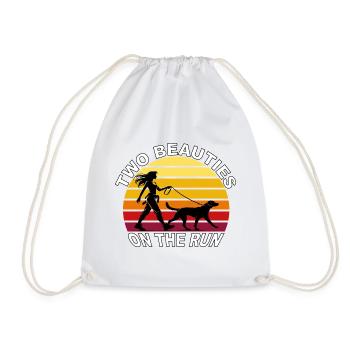 Deux beautés en fuite Dog Retro Design - Sac de sport léger - blanc - Devant