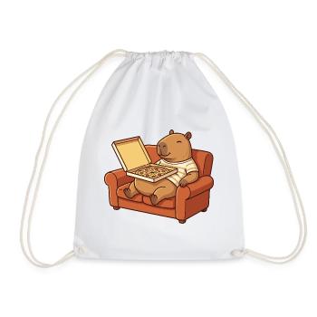 Canapé Capybara Pizza Animal Cozy Design - Sac de sport léger - blanc - Devant
