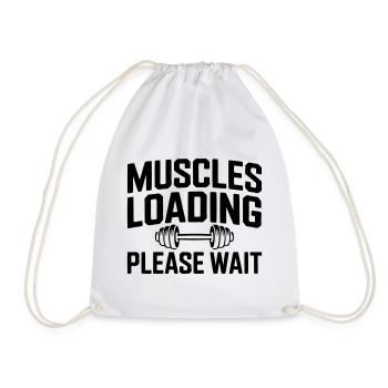 Muskelaufbau: Muscles Loading - Turnbeutel - Weiß - Vorne
