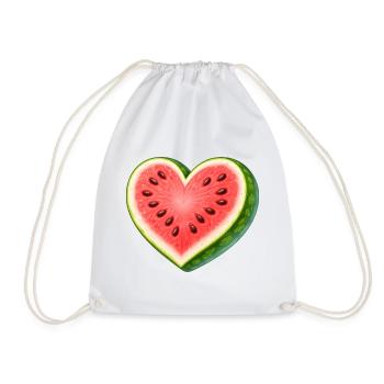 Saftige Wassermelone in Herzform Illustration - Turnbeutel - Weiß - Vorne