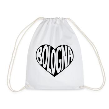 Bologna Heart Typography - Drawstring Bag - white - Front