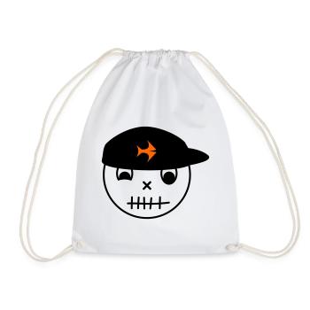 Smiley with fish cap - Drawstring Bag - white - Front