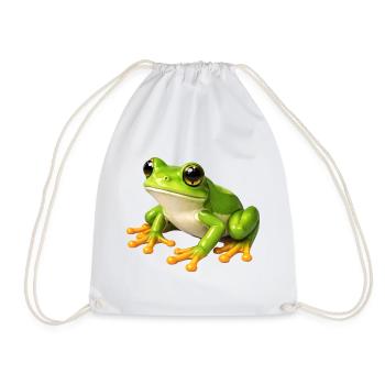Grüner Frosch Illustration - Turnbeutel - Weiß - Vorne