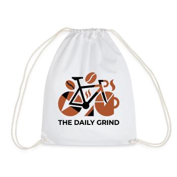 Abstract Road Bike Coffee Burst - Drawstring Bag - white - Front