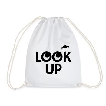 Look Up: The Universe is Waiting - Drawstring Bag - white - Front