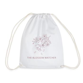 The Blossom Watcher - Spring Snow UK Season Art - Drawstring Bag - white - Front