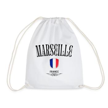 Marseille-Souvenir, elegantes Design Marseille - Turnbeutel - Weiß - Vorne