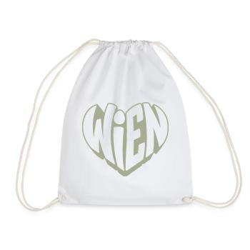 Vienna heart logo in vintage look - Drawstring Bag - white - Front