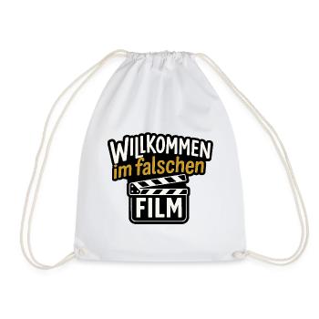 Willkommen im falschen Film – Lustiger Kino Spruch - Turnbeutel - Weiß - Vorne