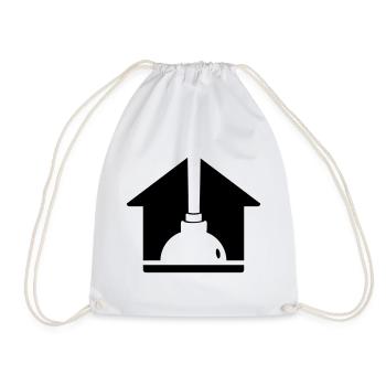 Klempner Pömpel Haus Logo - Turnbeutel - Weiß - Vorne