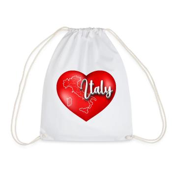 Cœur de l’Italie avec carte - Sac de sport léger - blanc - Devant