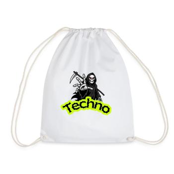 Neon Grim Techno Skull - Drawstring Bag - white - Front