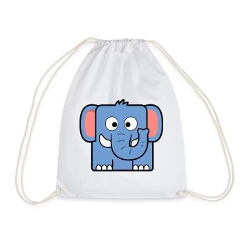 Elephant - Drawstring Bag - white - Front