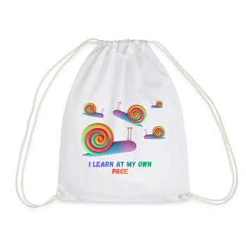 I learn at my own pace - Drawstring Bag - white - Front