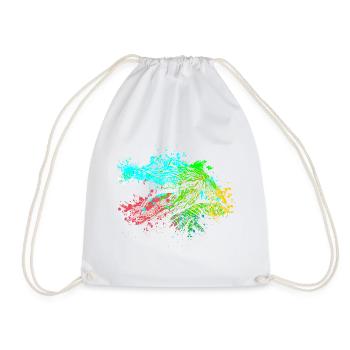 Splash Art Wild Crocodile - Drawstring Bag - white - Front