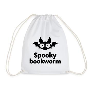 Spooky Bookworm Bat Graphic - Turnbeutel - Weiß - Vorne