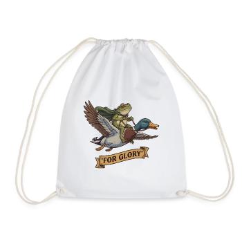 For Glory Frosch Reitet Ente Lustig Vogel Motiv - Turnbeutel - Weiß - Vorne