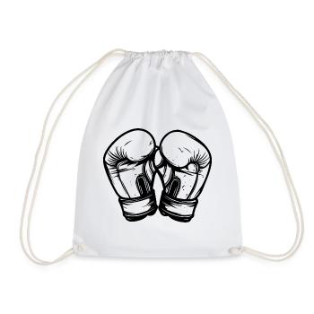 Kickboxing Handschuhe Skizze - Turnbeutel - Weiß - Vorne