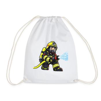 Kleiner Feuerwehrheld – Atemschutz Feuerwehr Kinde - Turnbeutel - Weiß - Vorne