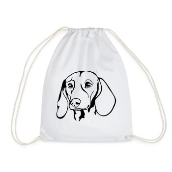 DACKEL DACHSHUND Teckel hunting dogs Wilsigns - Drawstring Bag - white - Front