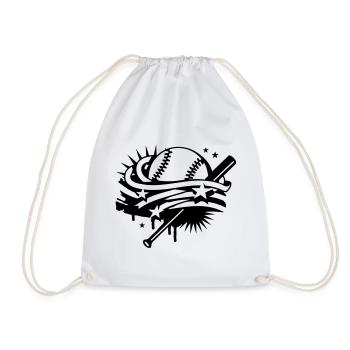 Une balle de baseball et une batte de base-ball - Sac de sport léger - blanc - Devant