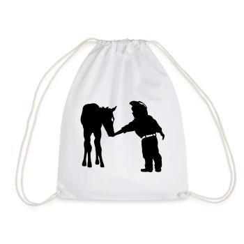 Cowboy - Drawstring Bag - white - Front