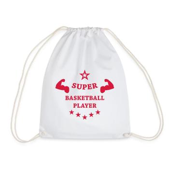 Basketball - Basket Ball - Game - Sport - Player - Drawstring Bag - white - Front