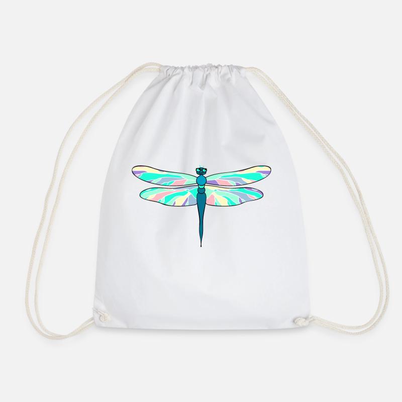 dragon-fly - Drawstring Bag - white