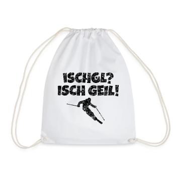 Ischgl Ischgeil (Vintage Schwarz) Ski Skifahrer - Turnbeutel - Weiß - Vorne