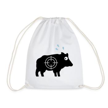 Wildschwein mit Angstschweiß und Fadenkreuz - Turnbeutel - Weiß - Vorne