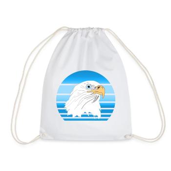 Sonne Vogel Speed Adler Freiheit 80s Retro Blau - Turnbeutel - Weiß - Vorne