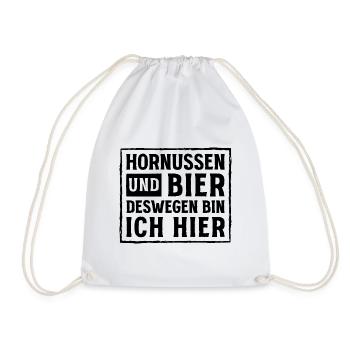 Hornussen und Bier Statement Design - Turnbeutel - Weiß - Vorne