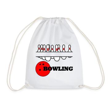 Bowling-Logo-Banner - Turnbeutel - Weiß - Vorne