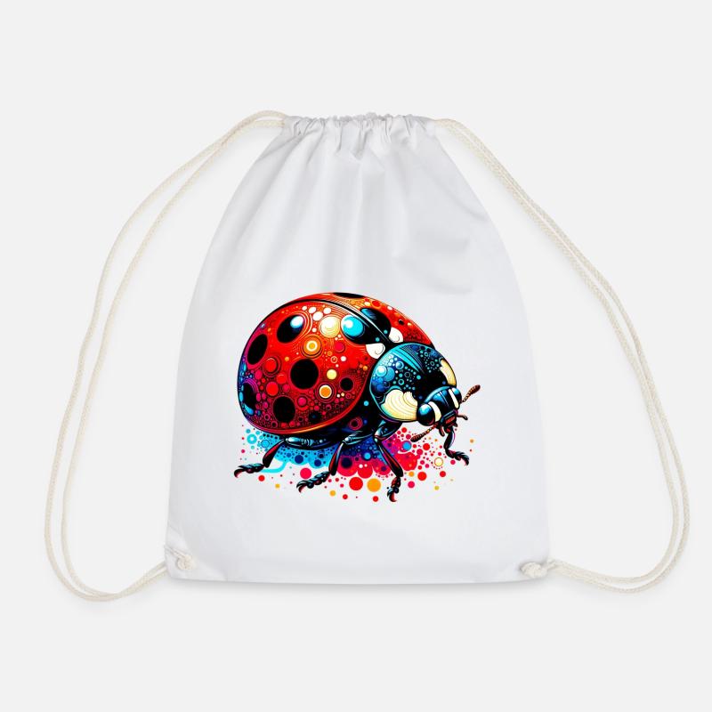 Ladybird - Drawstring Bag - white